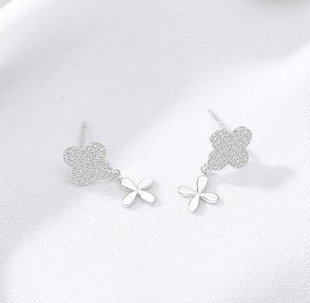 Clover Boucles d'oreilles pour femme plaquées argent sterling 925