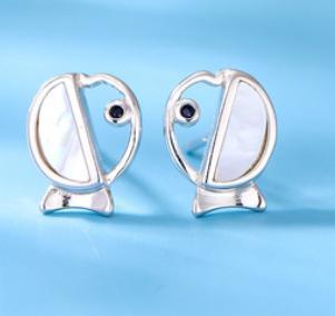 Boucles d'oreilles plaquées or en argent sterling 925 Cute Little Monster