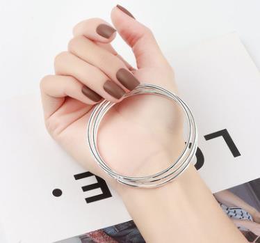 Trois bracelets combinés pour femme bracelet en argent massif incrusté de bijoux jeunes