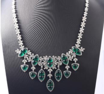 Collier de jade de Zambie Collier de bijoux de luxe en argent 925