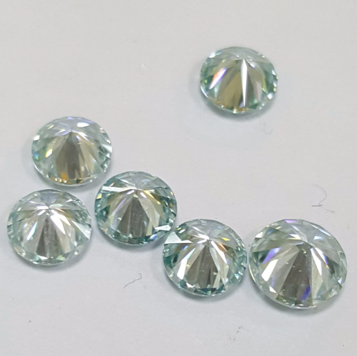 4.0-5.0mm vert de haute qualité DEF Round Brillant Cut Moissanite pour la fabrication de bijoux