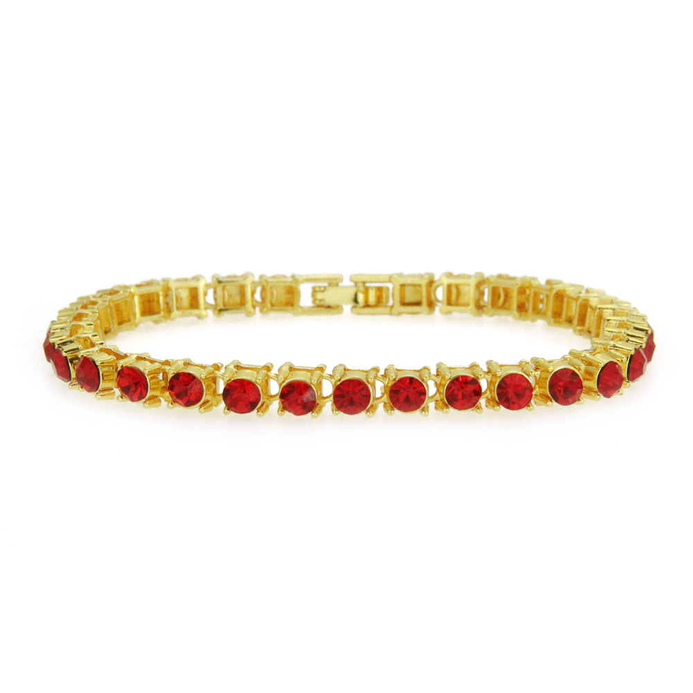 Bijoux de mode Tennis Chaîne Rouge 5A CZ Diamant Tennis Bracelet Homme Et Femme