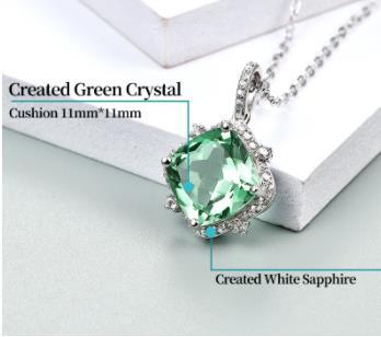 Pendentif en cristal vert bijoux en argent sterling 925 de haute qualité cadeau de fête des mères