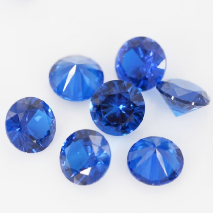 11,0-12,0 mm de haute qualité DEF Round Brillant Cut Blue Moissanite pour la fabrication de bijoux