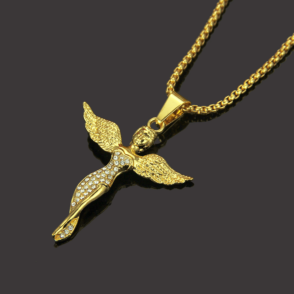 Bijoux de collier de chaîne d'angle d'acier inoxydable d'or faits sur commande