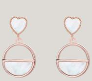 Boucles d'oreilles capables de conception ronde simple en argent sterling 925 plaqué or