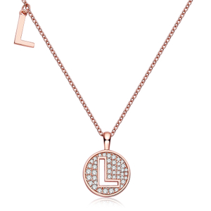 Série alphabétique L Lovely collier en or rose