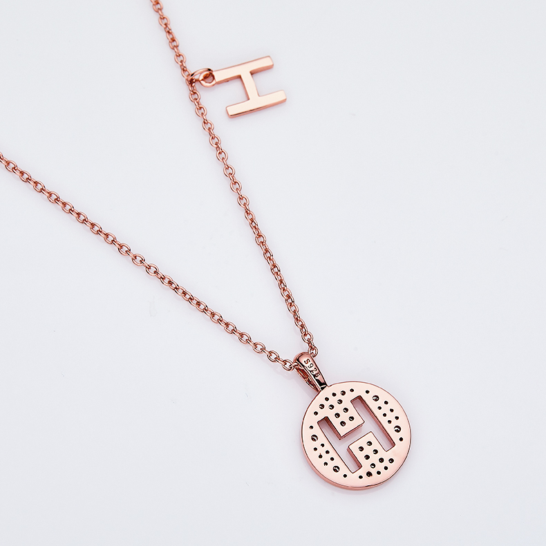 Série alphabétiqueH Lovely Rose Gold Necklace