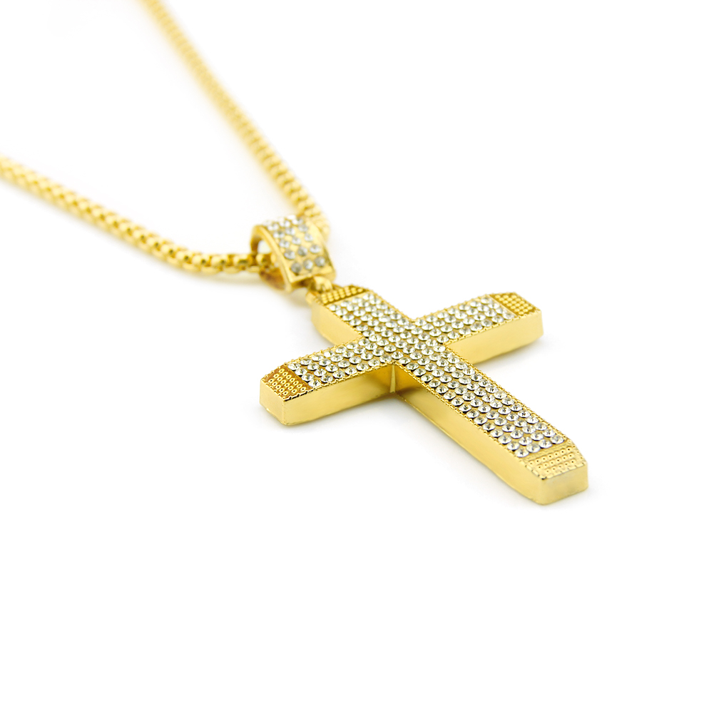 Pendentif Croix Ecklace Religieux Hip Hop