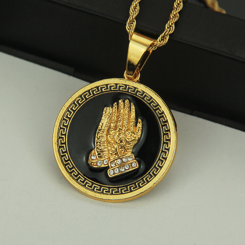 Hip Hop La main de la prière collier pendentif