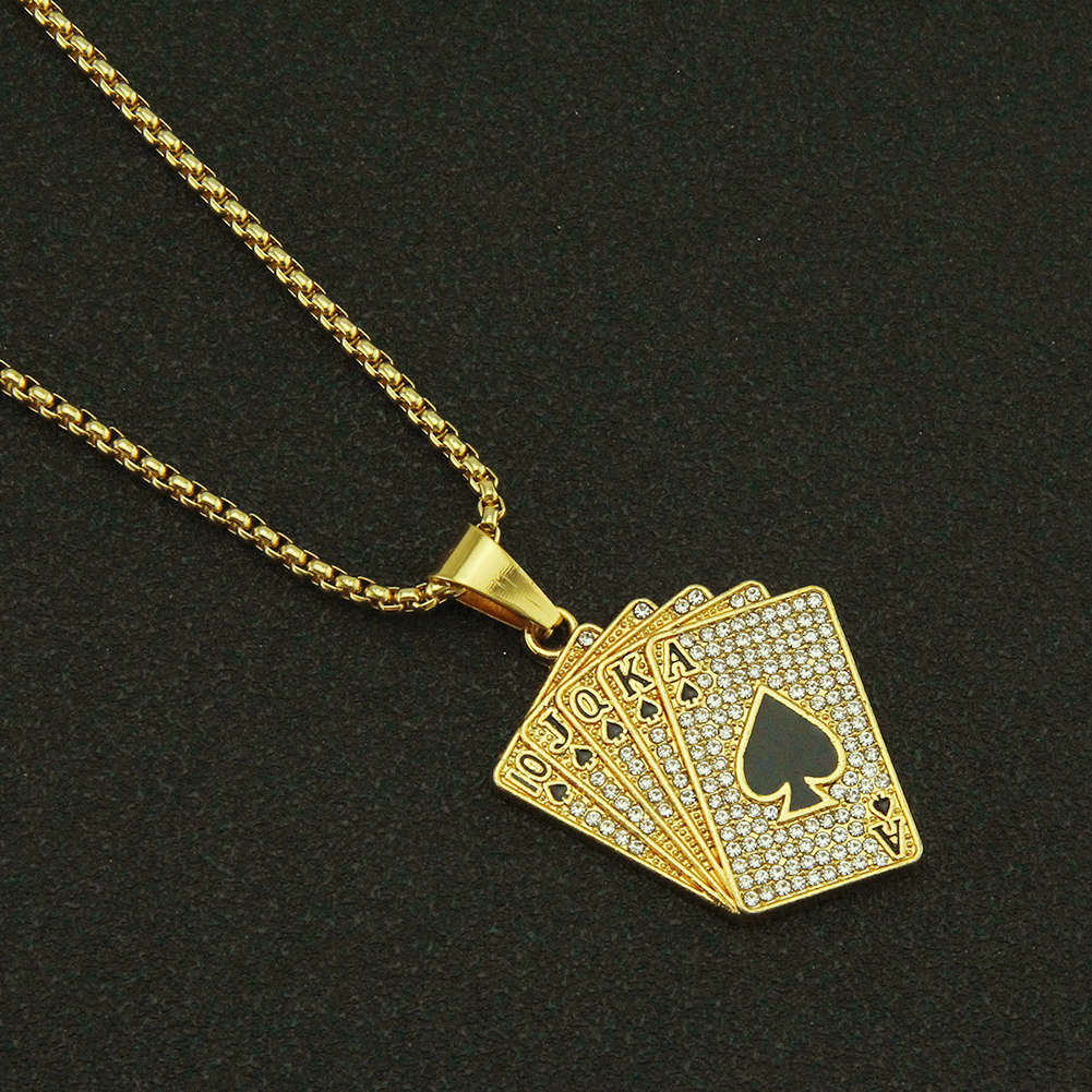 Collier en cristal avec pendentif en cristal incrusté d'or