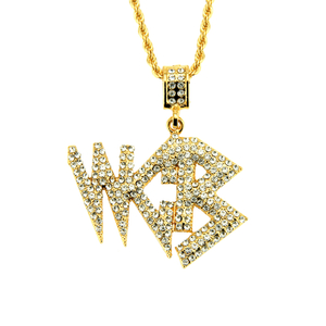 Collier Niche Pendentif Cristal Recouvert d'Or