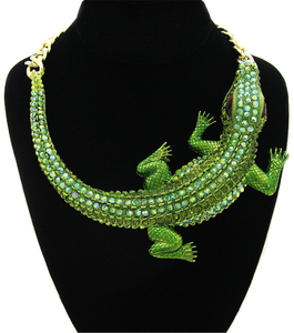 Collier Pendentif Crocodile Vert Halloween Style Hip Hop