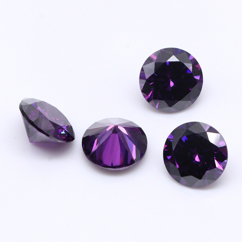 Gemme de bijoux en zircon cubique violet foncé