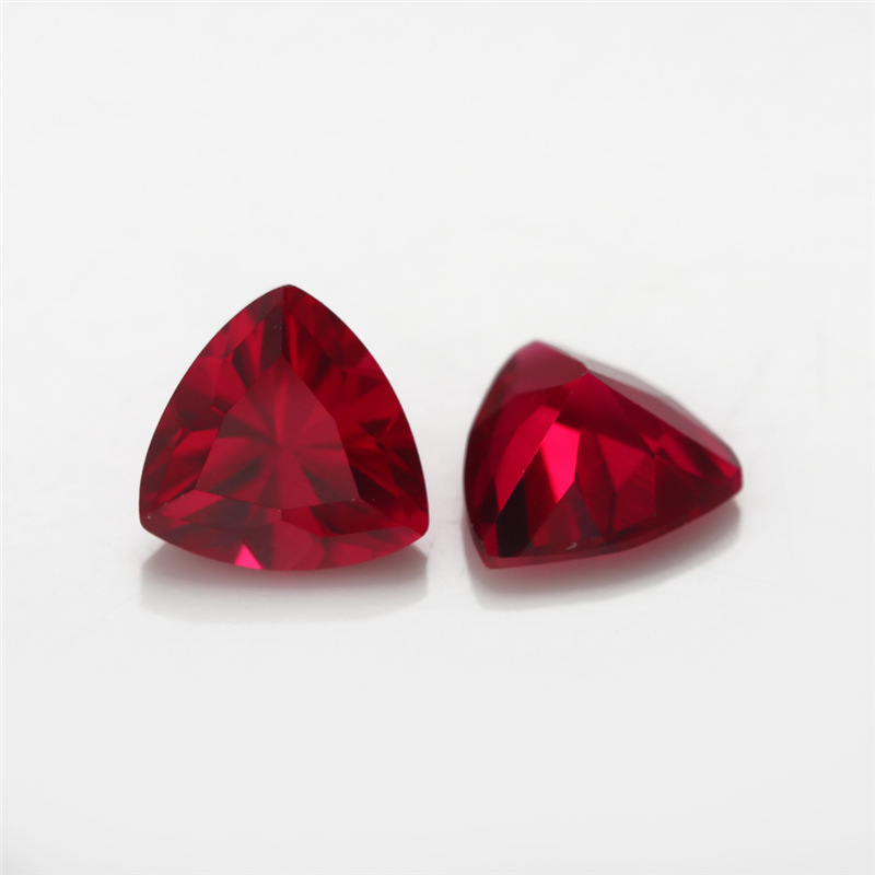 8 # accessoires de bague rubis artificiel triangle de corindon rouge