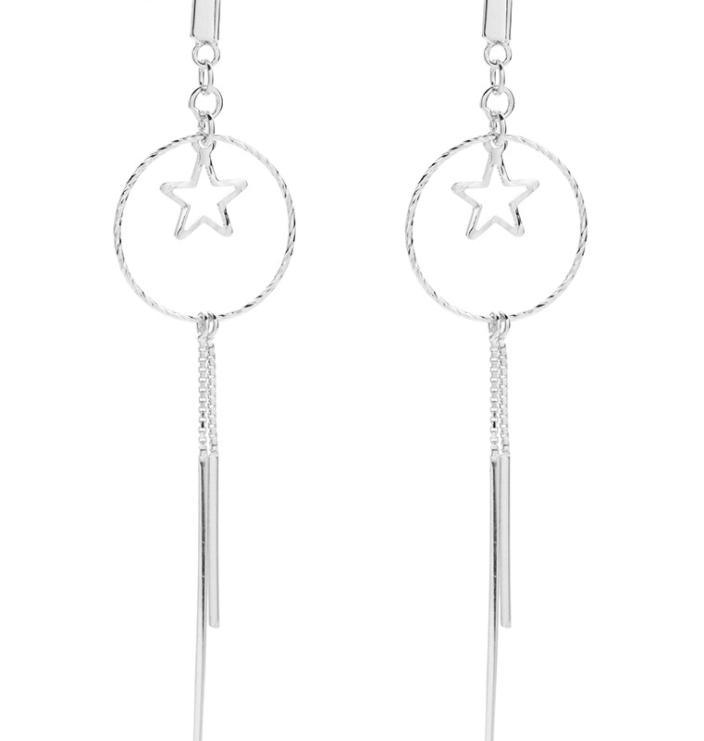 Boucles d'oreilles élégantes en argent sterling plaqué or Star Cradle 925