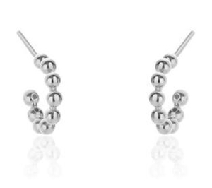 Boucles d'oreilles simples plaquées en argent sterling 925