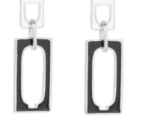 Boucles d'oreilles fantaisie plaquées argent sterling 925 à géométrie simple