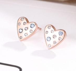 Boucles d'oreilles mignonnes plaquées or en argent sterling 925 Love Cookies