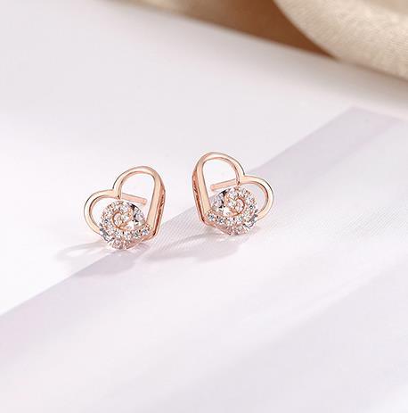 Waves in The Heart Boucles d'oreilles mignonnes pour femmes plaquées en argent sterling 925