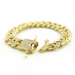 Accessoires gros diamant bouton Hip Hop bijoux hommes Hip Hop cubain Bracelet