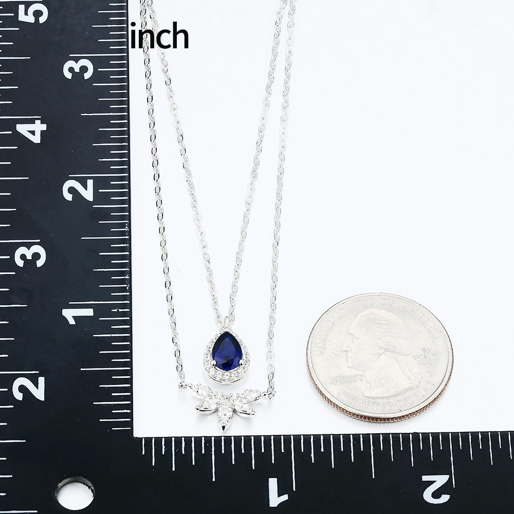 Collier de pierres précieuses artificielles en argent sterling 925 Bijoux de mode