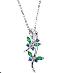 Bijoux en argent sterling S925 nourrissant collier émeraude pendentif cadeau émeraude