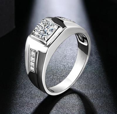 925 Sterling Silver Men College Graduation Ring 6-5mm D Couleur Moissanite Fine Jewelry