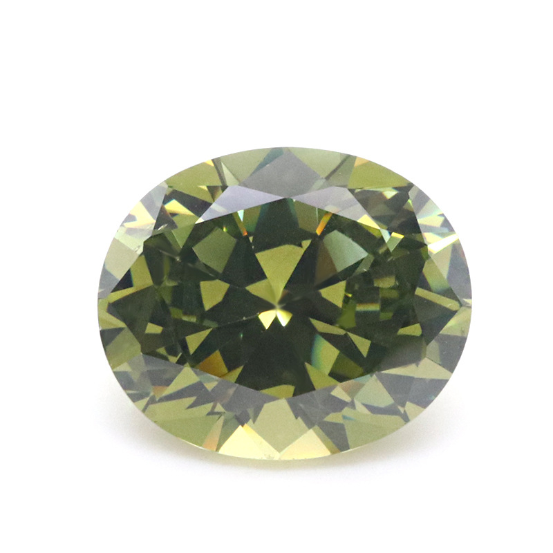 VVS Vert Olive 5A Ovale 3EX Cubic Zirconia