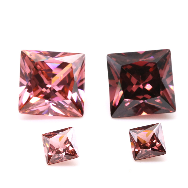 Vente en gros d'usine 3EX Light Carmine VVS Princess Cubic Zirconia