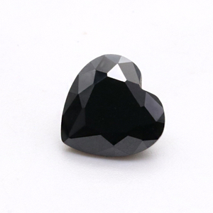 Zircone cubique en forme de coeur noir 3EX de haute qualité 3A