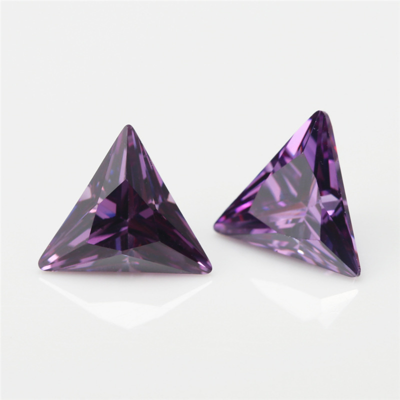 5A Purple Fabrication Triangle Zircone cubique de gros pour les bijoux