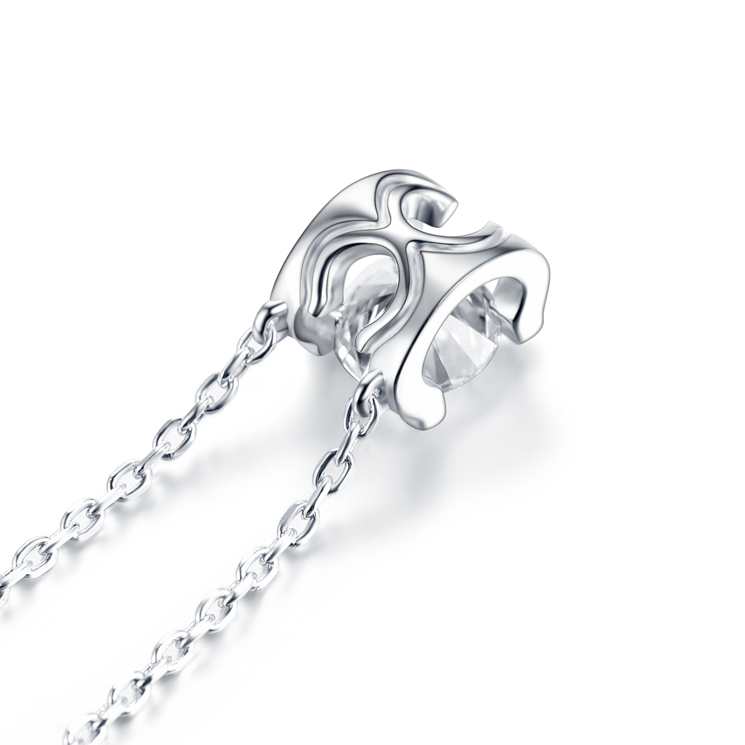 Collier en platine en argent sterling 925 pour femmes