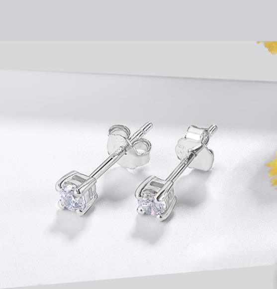 Boucles d'oreilles en argent sterling 925 avec oxyde de zirconium 5A Bijoux pour femmes Cadeau de Noël