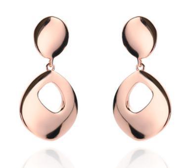 Boucles d'oreilles pour femme en argent sterling 925 plaqué or avec pendentif métallique