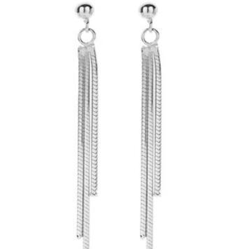 Boucles d'oreilles à la mode pour femmes en argent sterling 925 avec pompon simple