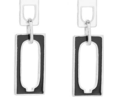 Boucles d'oreilles fantaisie plaquées argent sterling 925 à géométrie simple