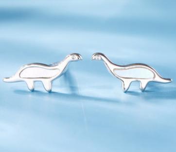 Boucles d'oreilles mignonnes plaquées or en argent sterling 925 série dinosaure