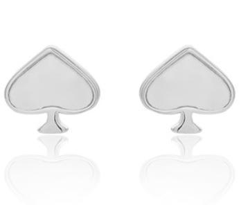 Boucles d'oreilles Love en argent sterling 925 plaqué or Poker Series