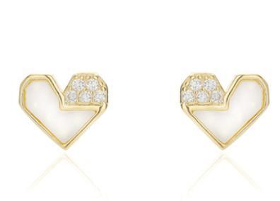 Boucles d'oreilles Love en argent sterling plaqué or au design exclusif 925