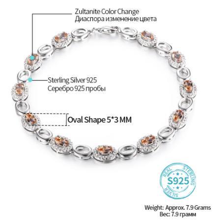 Diaspore Sterling Silver bracelet pour femme cadeau d'anniversaire bijoux caméléon