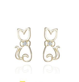 Boucles d'oreilles élégantes pour femmes en argent sterling 925 avec chaton