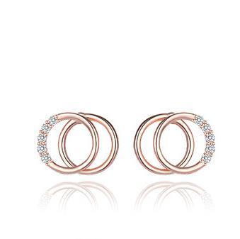 Boucles d'oreilles mignonnes pour femmes en argent sterling plaqué 925 avec cercle de moissanite simple