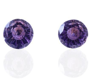 Boucles d'oreilles rondes violettes Boucles d'oreilles rondes en argent sterling 925 plaqué or