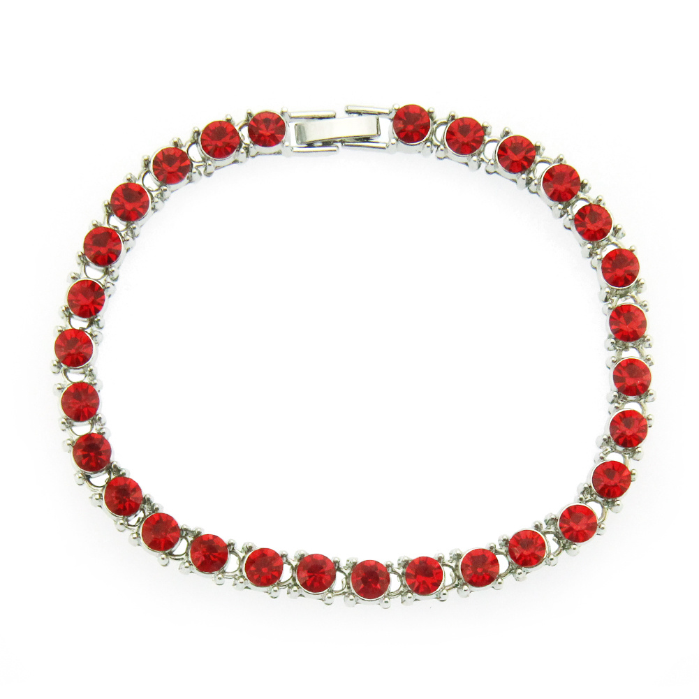 Bijoux de mode Tennis Chaîne Rouge 5A CZ Diamant Tennis Bracelet Homme Et Femme