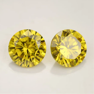 7.0-8.0mm Jaune Haute Qualité DEF Round Brillant Cut Moissanite pour la fabrication de bijoux