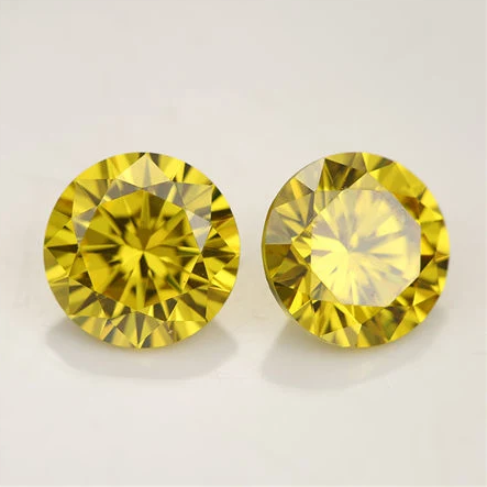 10.0-11.0mm Jaune Haute Qualité DEF Round Brillant Cut Moissanite pour la fabrication de bijoux