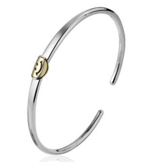 Belle expression visage souriant bracelet ouvert bague mode féminine niche simple sourire bague