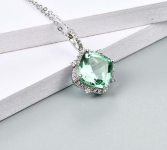 Pendentif en cristal vert bijoux en argent sterling 925 de haute qualité cadeau de fête des mères