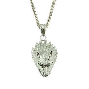 Hip Hop Tête d'un Wolfn Ecklace Pendentif Bijoux Fantaisie